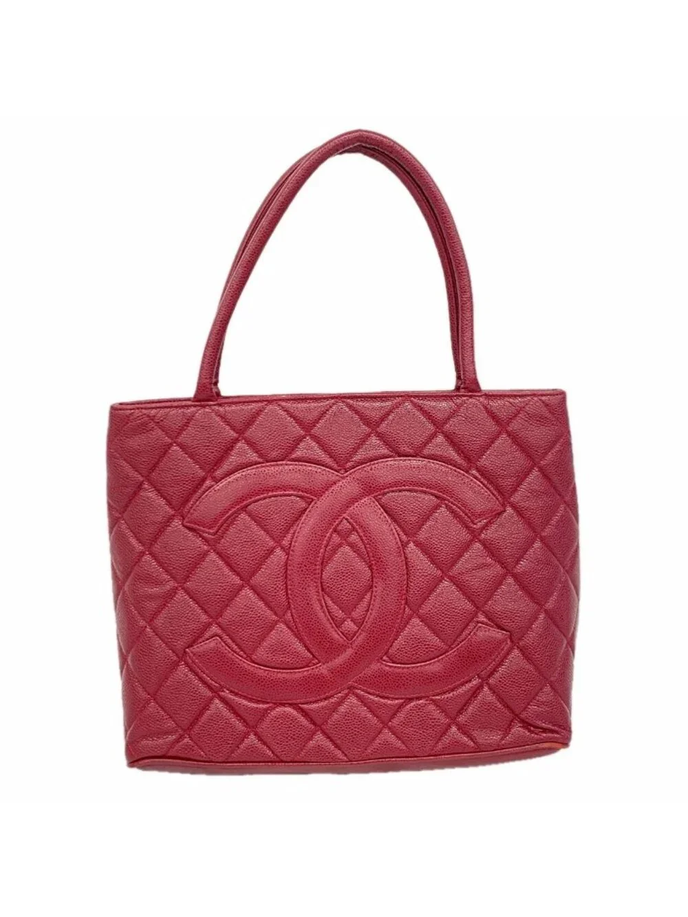 Chanel Tote Reissue Caviar Leather Bordeaux Champagne Gold